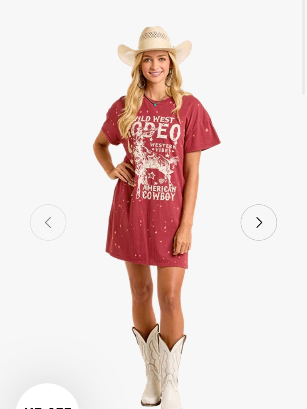 Rodeo Graphic Tee Dress in Dusty Red
